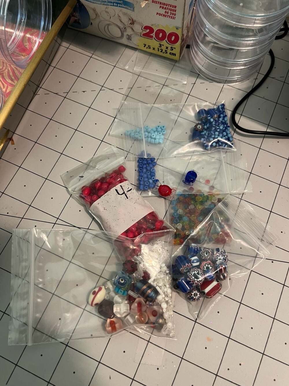 July 4th Assorted Mixed Craft Bead Lot Including Alphabet and Glass Beads
